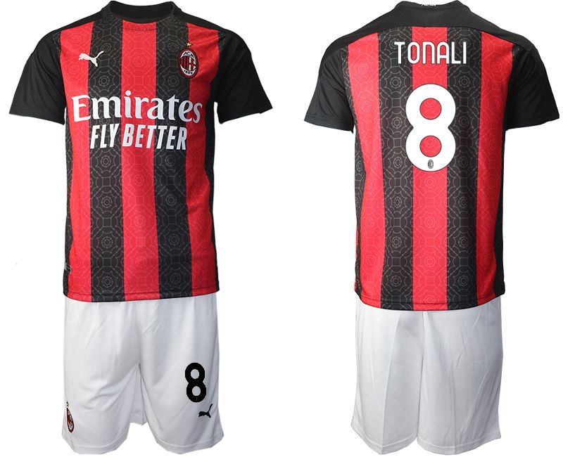 Men 2020-2021 club AC milan home #8 red Soccer Jerseys->ac milan jersey->Soccer Club Jersey